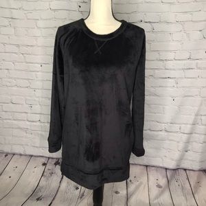 32 Degrees Heat Black Plush Velour Pullover Sleepwear Medium